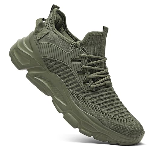 Image of Men's Slip on Walking Shoes Tennis Running Sneakers Lightweight Breathable Casual Soft Sole Comfort Work Gym Trainers