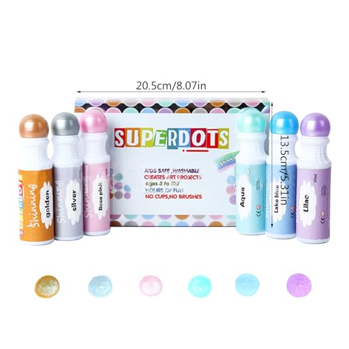 Muloo Marcador de bolinhas lavável cores mistas 3/6/8/10 canetas marcadoras para crianças pequenas a