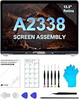 Ersatzbildschirm 13,3 Zoll für MacBook Pro 13 Zoll A2338 Retina M1 2020 Jahr (Modell: EMC 3578 EMC 8162 MYD83 MYD92 MYDA2 MYDC2 MNEQ3 MNEP3 MNEJ3) Full LCD Screen Display Assembly (For A2338 (Silber))