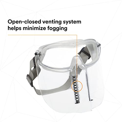3M Modul-R Safety Goggle, 40658-00000-10 Clear Anti Fog Lens with Chin Protector (Pack of 1)