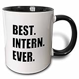 3dRose mug_185007_4 Best Intern Ever - fun appreciation gift for internship job - funny - Two Tone Black Mug, 11oz