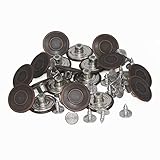 Trimming Shop 20mm Replacement Jeans Brass Button Fastener with Back Pin Studs for Denim, Jackets, Clothing Repairing, Dark Bronze,10pcs