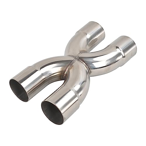 BIGREAT Exhaust Tip X Pipe 2.5 Inch Inlet/Outlet Diameter 12 Inch Overall Length Muffler Tip Crossover X Pipe Polished Stainless Steel Weld On