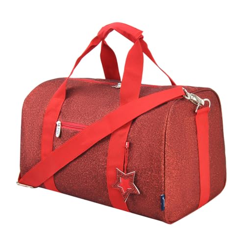 NGIL Super Star Glitter Cheer Sports Duffle Bag (Glitter-Red, Large)