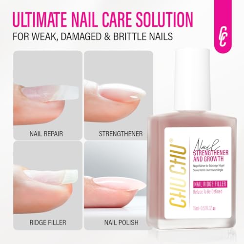 Nail Repair Strengthener for Women: 8 in 1 Dusty Peach Nail Hardener Extra Strong and Growth - Protein Nail Polish Hardener Ridge Filler Concealer for Weak and Damaged Nails 15ml