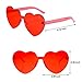Gejoy 4 Pieces Heart Shaped Sunglasses for Women Men Valentine Gift Frameless Glasses(Red, Rose Red, Pink, Light Pink)