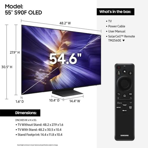 Samsung 55-Inch Class OLED 4K S90D Series HDR+ Smart TV (QN55S90D, 2024 Model) (Renewed) - Image 3