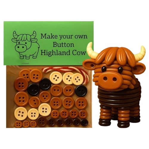 Kit De Manualidades Con Botones De De Las Tierras Altas, Hecho A Mano En 3D, Kit De Decoración Navideña, Kits De Manualidades Con Botones Navideños Para Decoración De Interiores Y Exteriores,