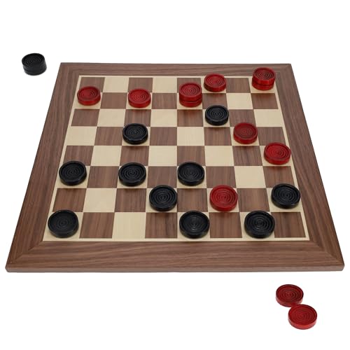 Juego de Mesa Old School Damas de Madera 12 Pulgadas miniatura 1