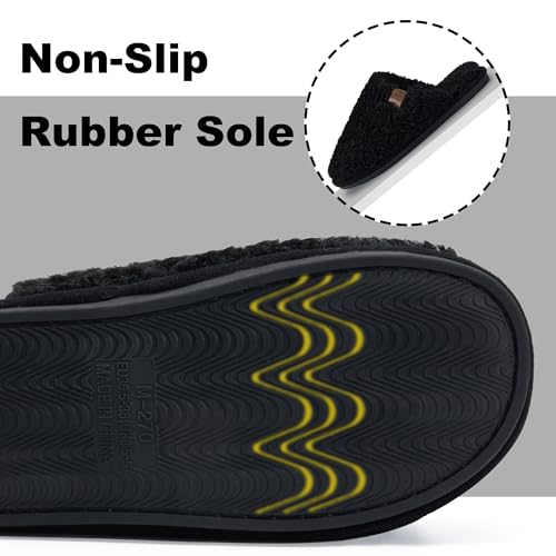 Image of Micolin Slippers For Women Men Fuzzy Winter Warm With Memory Foam House Comfort Fluffy Lining Anti-Skid Cute Indoor Outdoor Shoes