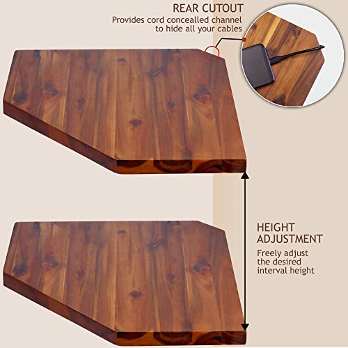 Demigo Corner Shelf Wall Mount, Set Of 2 Solid Acacia Wood Floating Corner Shelf, Smooth - Durable - Attractive Corner Shelves For Bedroom Living Room Bathroom Kitchen #TOP3