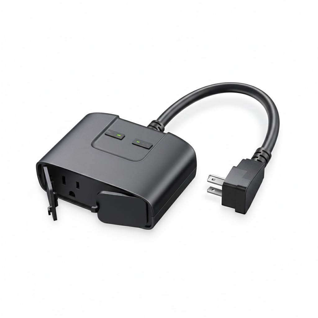 Dual-Outlet Outdoor Smart Wi-Fi Plug Matter Enabled