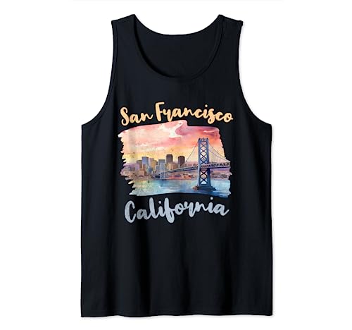 SF Bay Bridge San Francisco Bay Area Città California CA Canotta