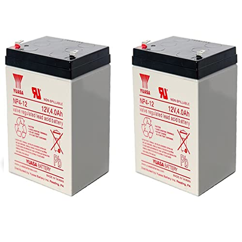 Yuasa Np4-12 Battery 12 Volt 4 Amp Sealed Lead Acid Battery (2) #TOP1