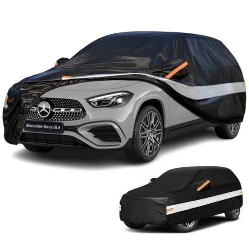 Holthly Funda Coche Exterior SUV para Mercedes-Benz GLA（2013-2026）,Funda Coche 10 Capas de Protección,Cubre Coche 100% Impermeable,Antipolvo,Cortaviento,Impermeable a la Lluvia,Protección UV.