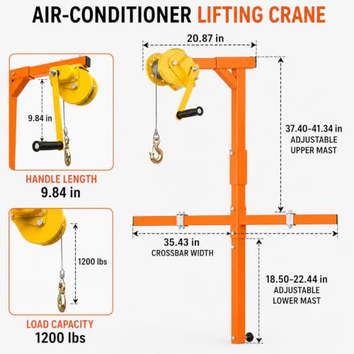TYXMPH Air Lift Crane for Air Conditioner 1200lb 65FT Steel Rope Hoist Tool by TYXMPH - Used condition - Image 8
