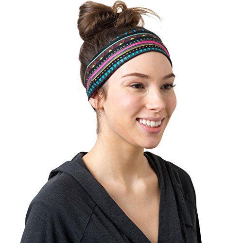 Riptgear Stretch Sport Headband For Women (Tribal Black) — Made Of Non-Slip Sweat Wicking Fabric — Great For Yoga, Running Or The Gym — Soft Headband Fits Most Head Sizes — (1-Pack) #TOP2
