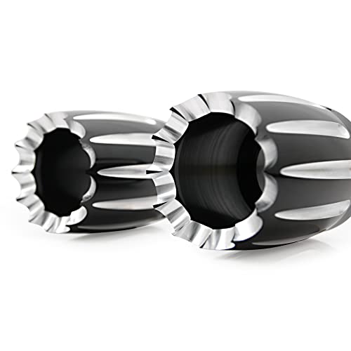 4" Tips End Caps Pipes Slotted For Harley Bagger Touring Road King Street Electra Glide 1986-2016 #TOP2