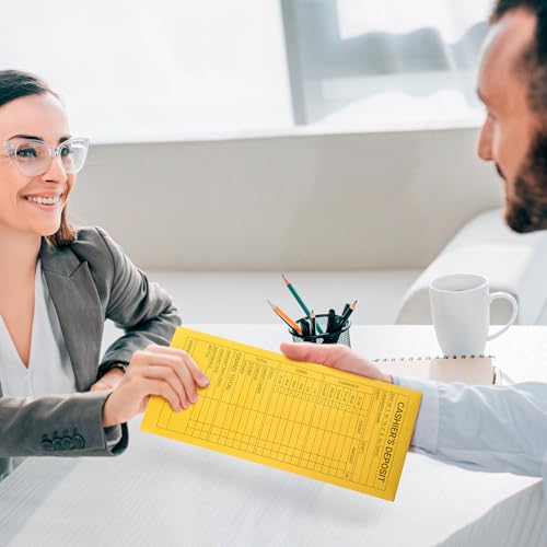 zmybcpack Pacote com 500 envelopes de relatório de depósito de caixa - 11,4 cm x 26,4 cm - Envelopes