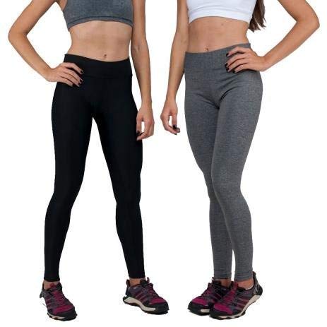 KIT 2 Leggings Fitness Academia Suplex Lisa (M)