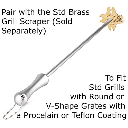 The Grate Grill Scraper Long Handle - Combine This with Your Grate Grill Scraper to Clean Your BBQ Grill While It is Still HOT! - Safer Than a Wire Brush