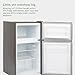 Willow WG50UCFF 86L Under Counter Fridge Freezer with 4* Freezer Rating, Adjustable Thermostat, Low Noise Level, 2 Years Warranty - Grey