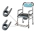 DeaHea 2 Pack Commode Shower Chair Footrests Clamp Mount Replacement Legrest Bracket Clips for Rolling Shower Chair 3-in-1 Shower Commode Wheelchair Rolling Bedside Commode Chair with Wheels Foot Rest