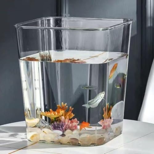 ITMEAT金魚鉢シンクプラスチックガラス鉢透明アクリル観葉植物インテリアコンテナテーブル水族館ボウル水耕栽培大容量 (正方形(25*25*28.5 cm))