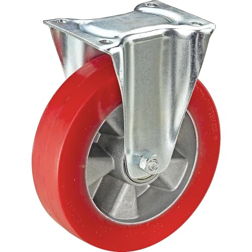 Wicke | Ruota in poliuretano su cerchione in alluminio | Ø x larghezza ruota 100 x 40 mm | rotella a supporto fisso | portata 250 kg