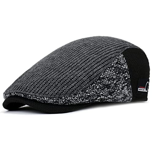 Casquette octogonale vintage pour homme en maille à chevrons pour l'automne et l'hiver