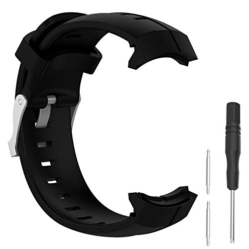 Weinisite Watch Band for Suunto Spartan Sport,Soft Silicone Replacement Wristband for Suunto Spartan Sport Running Watch (Black)