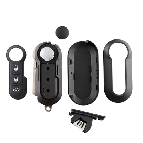 Coque de clé de rechange pour Fiat 500 et Ducato boîtier 3 boutons noir