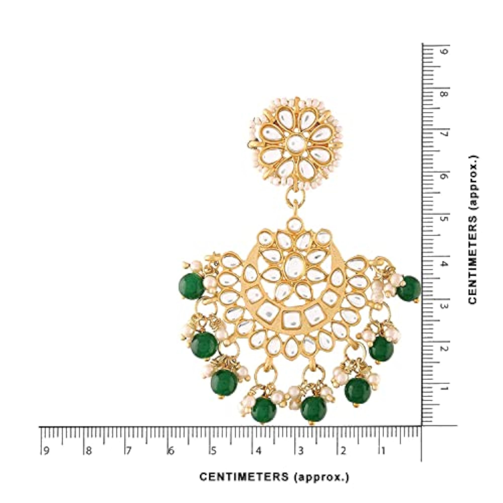 18K Plated Chandbali Earrings Kundan & Pearl