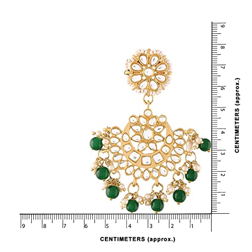 18K Plated Chandbali Earrings Kundan & Pearl