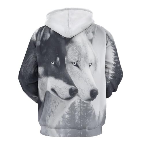 Pull de course décontracté et respirant à motif loup pour le sport - 4