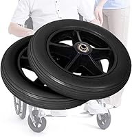 2 Stück 6\ / 7\ / 8\ Ersatzräder, Vorderräder für Rollstühle, Verschleißfest Und Rutschfest, Rollator Walker Ersatzrollen, Graue Lenkrollen Schwarz,6in