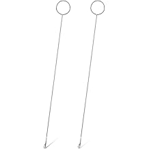 2 Pcs Long Tongue Crochet Hooks, Sewing Loop Kit, Sewing Loop Turner Hook Metal Tweezers Long Loop Turner Tool with Latch, Sewing Loop Turner Hook with Latch for Fabric Tube Straps Belts Accessories