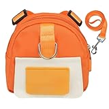 Mochila Pet Para Cachorro Coleira Peitoral Com Guia Mini Saco De Ombro Bolsa(LARANJA,M)