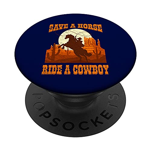 Save A Horse Ride Cowboy Equitazione Roping Design PopSockets PopGrip Intercambiabile