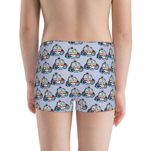Boys' Cotton Boxer Brief Soft Underwear-Police Car3