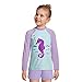 Lands' End G LS Sequin Graphic Rash Guard Flip Sequin Seahorse Kids Medium