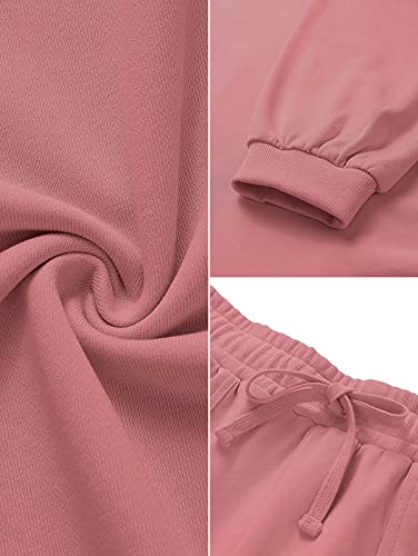 Image of MEROKEETY Women's 2023 Fall Oversized Batwing Sleeve Lounge Sets Casual Top and Shorts 2 Piece Outfits Sweatsuit
