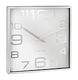 Esfera blanca. Alco Reloj de Pared Modelo 187-10, Dimensiones: aproximadamente28,3 x 28,3 x 4,1 cm, Color Blanco Plateado