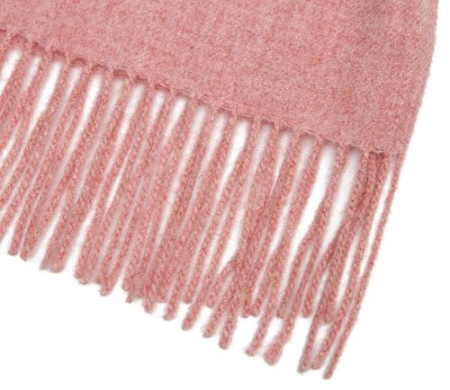 Women's Fringe Shoulder Cape Thickened Warm Faux Cashmere Wrap 2-in-1 Shawl Scarf with Button for Fall Winter2