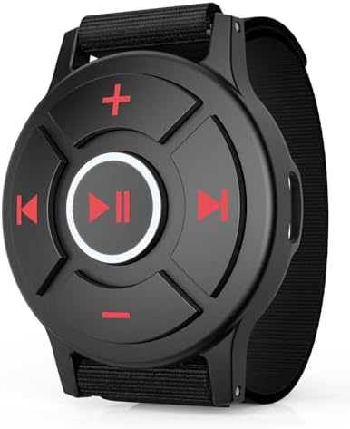 Muslecid Bluetooth Lighting Media Button, IPX7 Water-Resistant Remote Control for Steering Wheel Car Bike Motorbike Boat Powersports, Remote Selfie Music Headphones Control Button