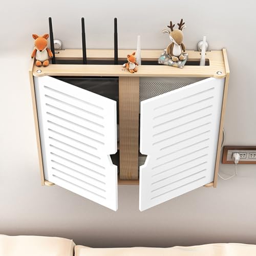 Armoire de rangement murale pour routeur – Organisateur pour routeur WiFi et câbles, design peu encombrant pour la maison et le bureau