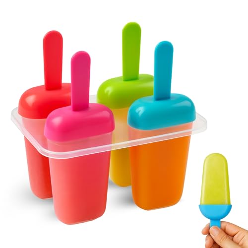 Molde Para Helados, Moldes Para Polos Y Caseros, Moldes De Verano Reutilizables, Tamaño 15.5 Cm, Libre De BPA, Contiene 4 Piezas