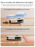 Lefant M2 Plus Robot Aspirateur Laveur 6000Pa avec Station Vidage Automatique Poussière,Navigation Laser avec Cartographie,Évitement d'obstacles PSD,Idéal pour Poils d'animaux/Tapis, WiFi/App/Alexa - 6