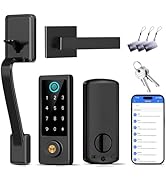 BEBASIA Fingerprint Door Lock for Front Door with Handle Set, App Control, Smart Keyless Entry Di...