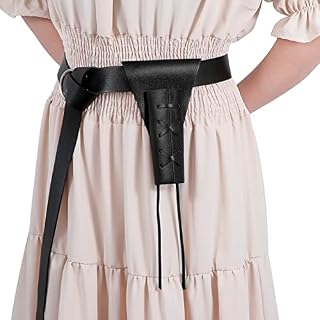SUOSDEY Medieval Leather Sword Dagger Frog Flintlock Case for Knight Assassin Warrior Pirate Costume Cosplay